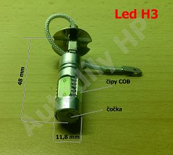Led žárovka H3 COB12V 7,5W ultra svítivá